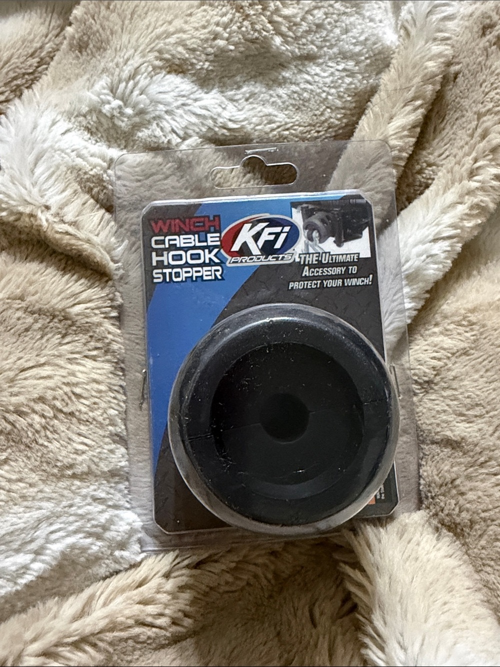 Black Winch Cable Hook Stopper - Heavy Duty